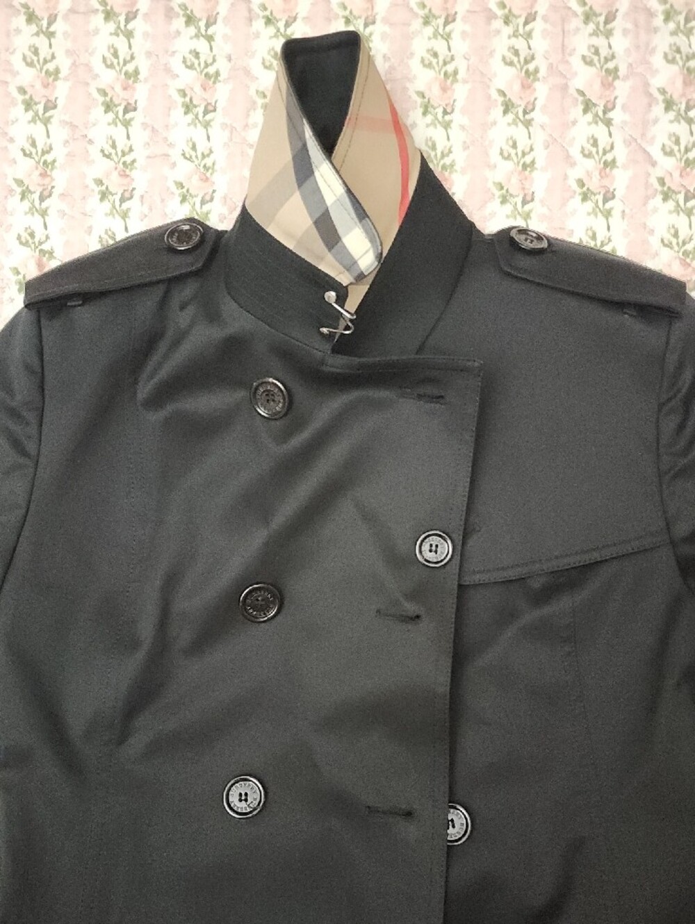 Burberry London Kensington Black Double-Breasted Trench Coat US 2 UK 4 ITA 36 - Picture 10 of 13